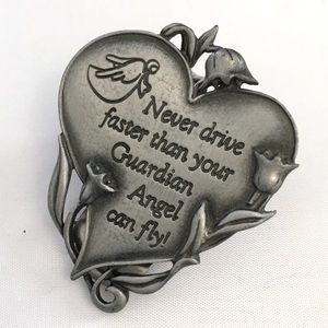 CAMCO heart clip never drive faster than your guardian Angel can fly